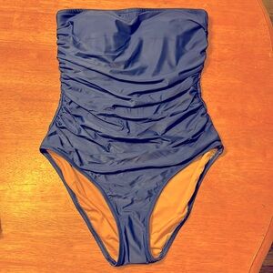 NWT J Crew Ruched Strapless One Piece Swimsuit